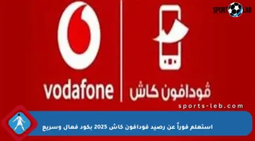 استعلم فوراً عن رصيد فودافون كاش 2025 بكود فعال وسريع